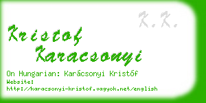 kristof karacsonyi business card